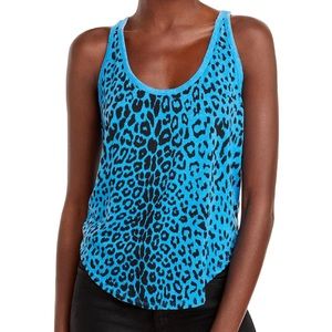 Chaser Blue Leopard Racerback Tank Top